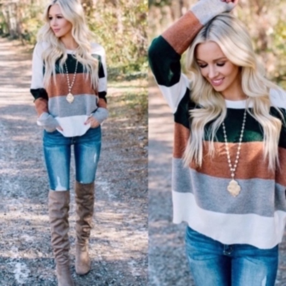 LAST - TONI Softest Color Block Sweater   - Picture 4 of 5